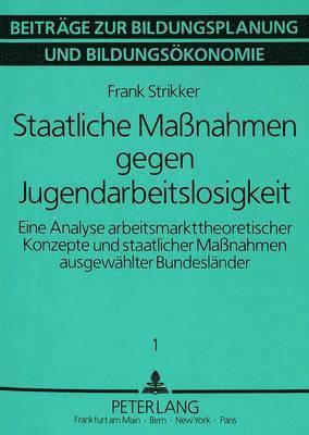 bokomslag Staatliche Massnahmen Gegen Jugendarbeitslosigkeit