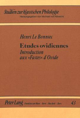 bokomslag Etudes ovidiennes