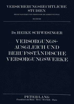 bokomslag Versorgungsausgleich Und Berufsstaendische Versorgungswerke