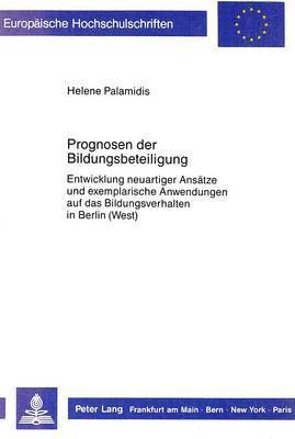 bokomslag Prognosen Der Bildungsbeteiligung