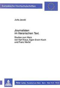 bokomslag Journalisten Im Literarischen Text