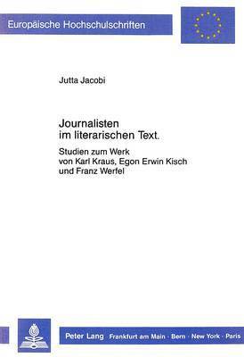 bokomslag Journalisten Im Literarischen Text