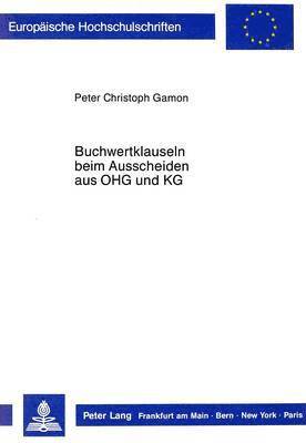 bokomslag Buchwertklauseln Beim Ausscheiden Aus Ohg Und Kg