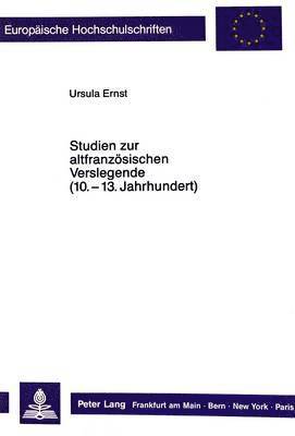 bokomslag Studien Zur Altfranzoesischen Verslegende (10. - Anfang 13. Jahrhundert)