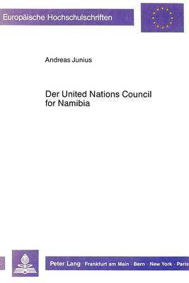 bokomslag Der United Nations Council for Namibia