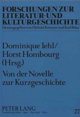 bokomslag Von Der Novelle Zur Kurzgeschichte