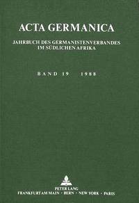 bokomslag ACTA Germanica. Bd. 19, 1988