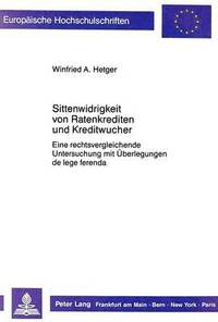 bokomslag Sittenwidrigkeit Von Ratenkrediten Und Kreditwucher