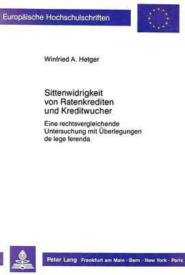 bokomslag Sittenwidrigkeit Von Ratenkrediten Und Kreditwucher