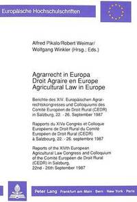 bokomslag Agrarrecht in Europa / Droit Agraire En Europe / Agricultural Law in Europe