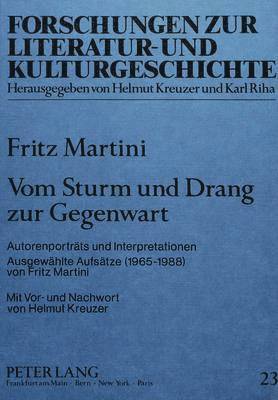 bokomslag Vom Sturm Und Drang Zur Gegenwart