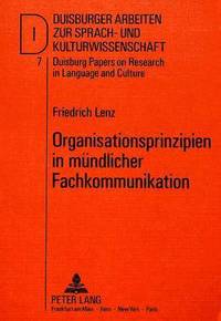 bokomslag Organisationsprinzipien in muendlicher Fachkommunikation
