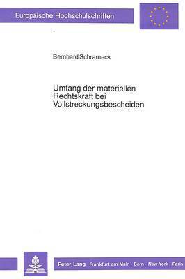 bokomslag Umfang Der Materiellen Rechtskraft Bei Vollstreckungsbescheiden