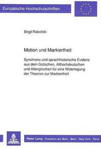 bokomslag Motion Und Markiertheit