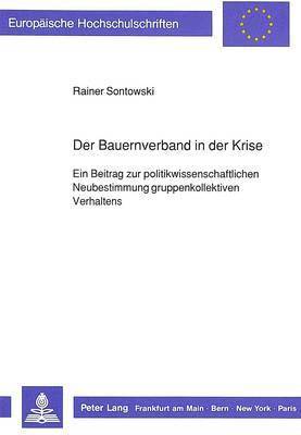 bokomslag Der Bauernverband in Der Krise