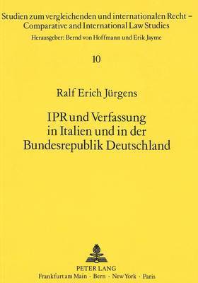 bokomslag Ipr Und Verfassung in Italien Und in Der Bundesrepublik Deutschland