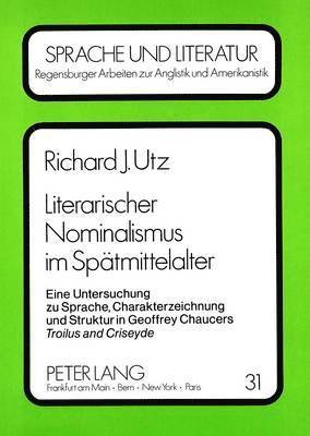 bokomslag Literarischer Nominalismus Im Spaetmittelalter