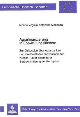 bokomslag Agrarfinanzierung in Entwicklungslaendern