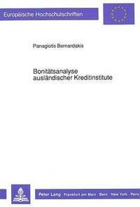 bokomslag Bonitaetsanalyse Auslaendischer Kreditinstitute