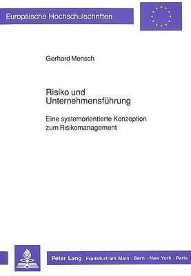 bokomslag Risiko Und Unternehmensfuehrung