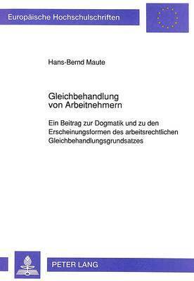 bokomslag Gleichbehandlung Von Arbeitnehmern