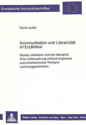 bokomslag Kommunikation Und Literarizitaet Im Erzaehltext