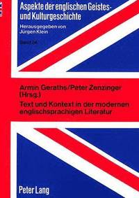bokomslag Text Und Kontext in Der Modernen Englischsprachigen Literatur