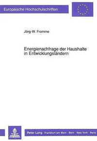 bokomslag Energienachfrage Der Haushalte in Entwicklungslaendern