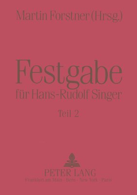 Festgabe Fuer Hans-Rudolf Singer 1