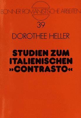 bokomslag Studien Zum Italienischen Contrasto