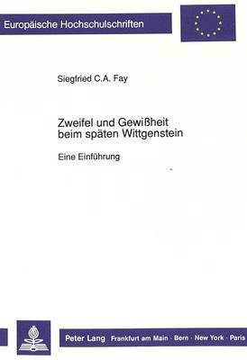 bokomslag Zweifel Und Gewiheit Beim Spaeten Wittgenstein
