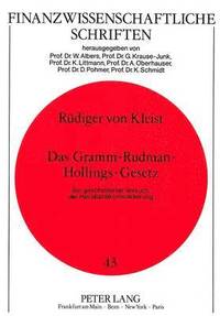 bokomslag Das Gramm-Rudman-Hollings-Gesetz