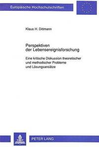 bokomslag Klaus H. Dittmann: Perspektiven Der Lebensereignisforschung