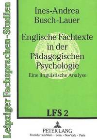 bokomslag Englische Fachtexte in Der Paedagogischen Psychologie