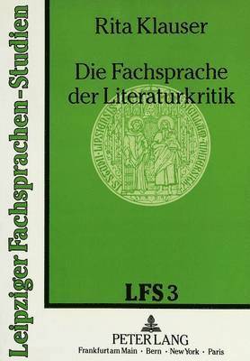 bokomslag Die Fachsprache Der Literaturkritik