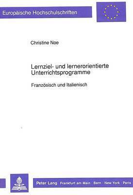 bokomslag Lernziel- Und Lernerorientierte Unterrichtsprogramme