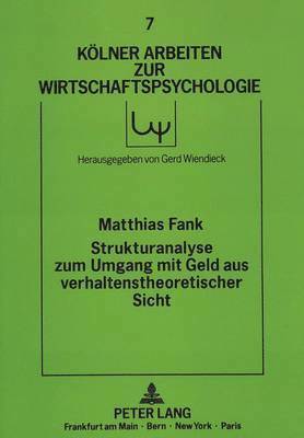 bokomslag Strukturanalyse Zum Umgang Mit Geld Aus Verhaltenstheoretischer Sicht