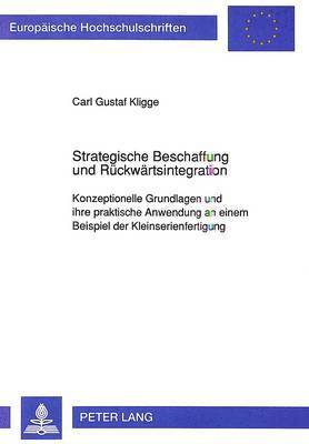 bokomslag Strategische Beschaffung Und Rueckwaertsintegration