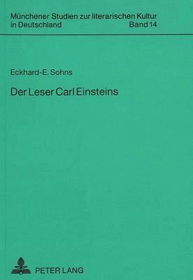 Eckhard-Ehmke Sohns - Der Leser Carl Einsteins, Häftad