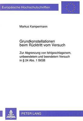 bokomslag Grundkonstellationen Beim Ruecktritt Vom Versuch