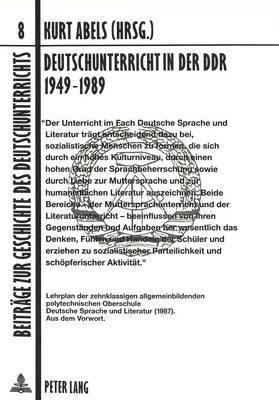 Deutschunterricht in Der Ddr 1949-1989 1
