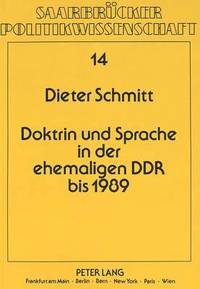 bokomslag Doktrin Und Sprache in Der Ehemaligen Ddr Bis 1989