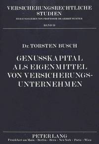 bokomslag Genukapital ALS Eigenmittel Von Versicherungsunternehmen