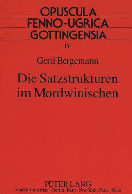 bokomslag Die Satzstrukturen Im Mordwinischen