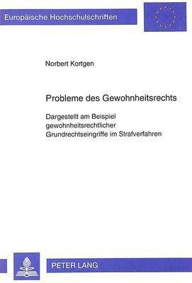 Probleme Des Gewohnheitsrechts 1