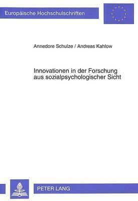 bokomslag Innovationen in Der Forschung Aus Sozialpsychologischer Sicht