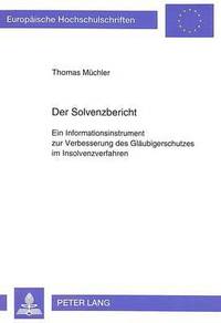 bokomslag Der Solvenzbericht