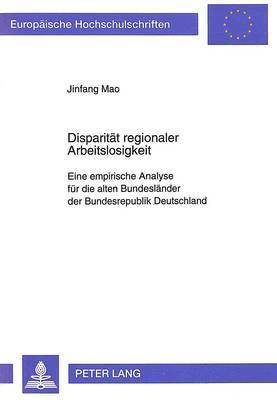 Disparitaet Regionaler Arbeitslosigkeit 1