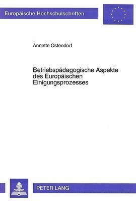 bokomslag Betriebspaedagogische Aspekte Des Europaeischen Einigungsprozesses