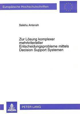 Zur Loesung Komplexer Mehrkriterieller Entscheidungsprobleme Mittels Decision Support Systemen 1